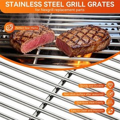 2 Pack 17in Stainless Steel Grill Grates Fits Nexgrill 720-0830H 4-Burner Gas