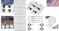 Durable Nexgrill 720-0925 4 Burner Replacement Parts Grates Burners Kit