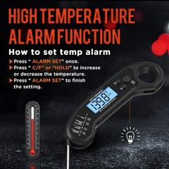 Meat Thermometer Digital, Instant Read ThermometerI 6.1 inches, Black