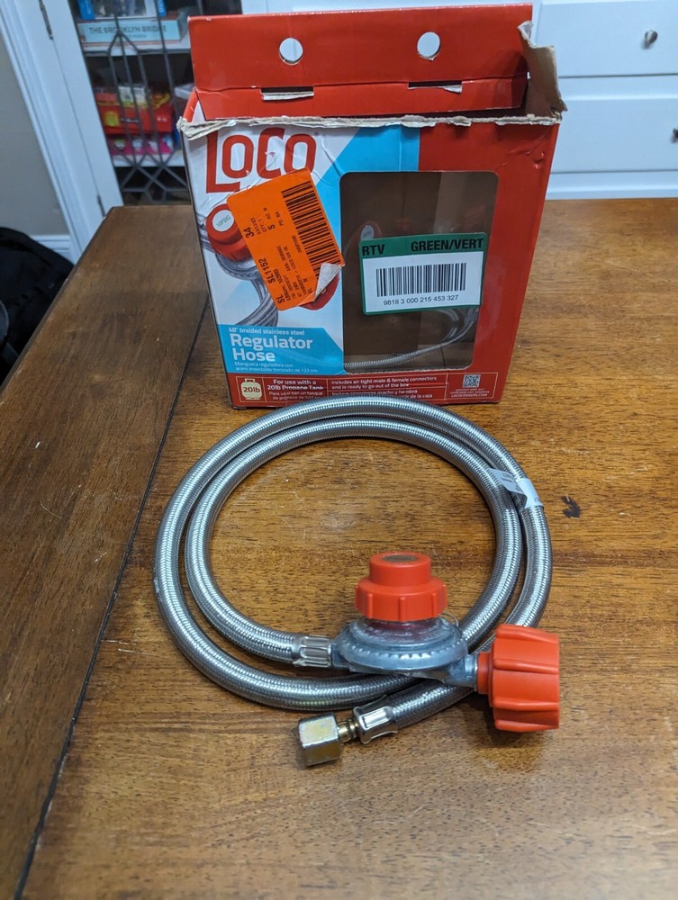 LOCO COOKERS 48″ Stainless Steel Braided Hose With Regulator