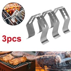 3 Pcs / Set ClipsMeat BBQ Probe Clip Holder Stainless Steel 41.5*41.5mm