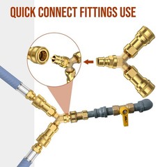 Alloxity 1/2 Inch Natural Gas Y Splitter 2-Way Natural Gas Quick Connect