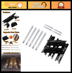 BBQ Grill Replacement Parts – 5 Burner Flame Tamers, Heat Plates & Crossover Tub