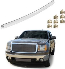 Front Hood Molding Trim Moulding Chrome, Compatible with GMC Sierra 1500 Truck,