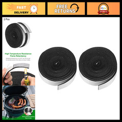 2pcs High Temp Smoker Gasket Seals 15FT 3/4″ x 1/8″ BBQ Grill Tape Self-Stick