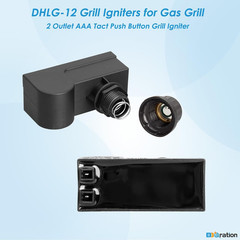DHLG-12 Grill Igniters for Charbroil Ignitor Replacement, 2 Outlets AAA Battery