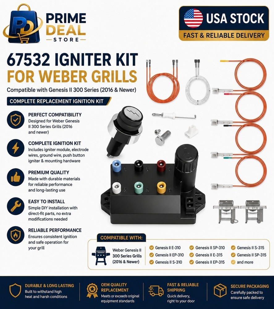 67532 Igniter Kit for Weber GS4 Genesis II 330/335 Grills (2016+) Genesis