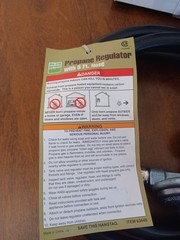 ONE STOP GARDENS PROPANE REGULATOR WITH 5FT. HOSE TYPE 1 CONNECTION NEW IN BOX