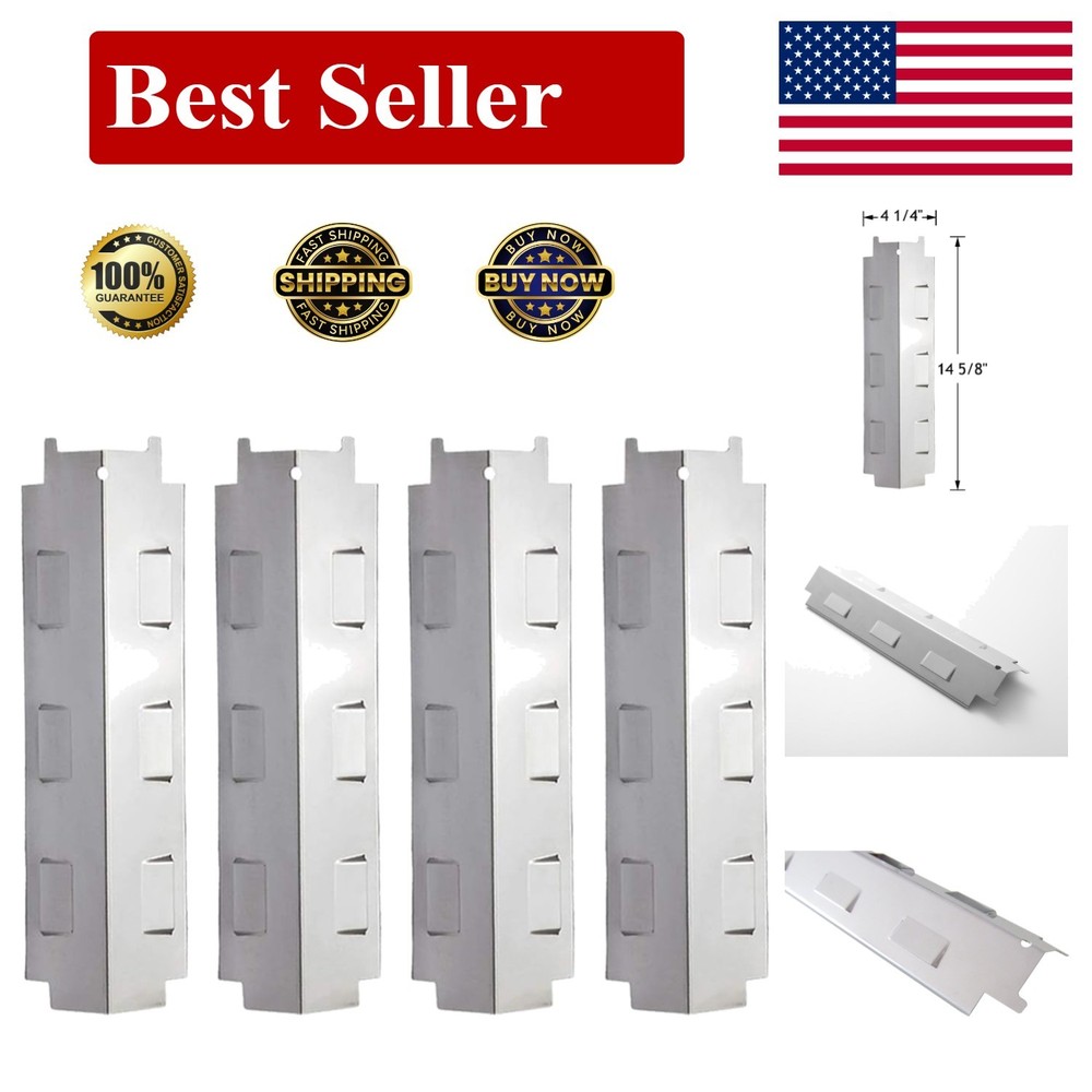 Stainless Steel Heat Plate Shield & Flame Tamer for Gas Grills, 14 5/8″ x 4 1/4″