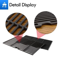 Replacement Grill Grates for 6 Burner BBQ, Cast Iron Cooking Grids 17″ Parts