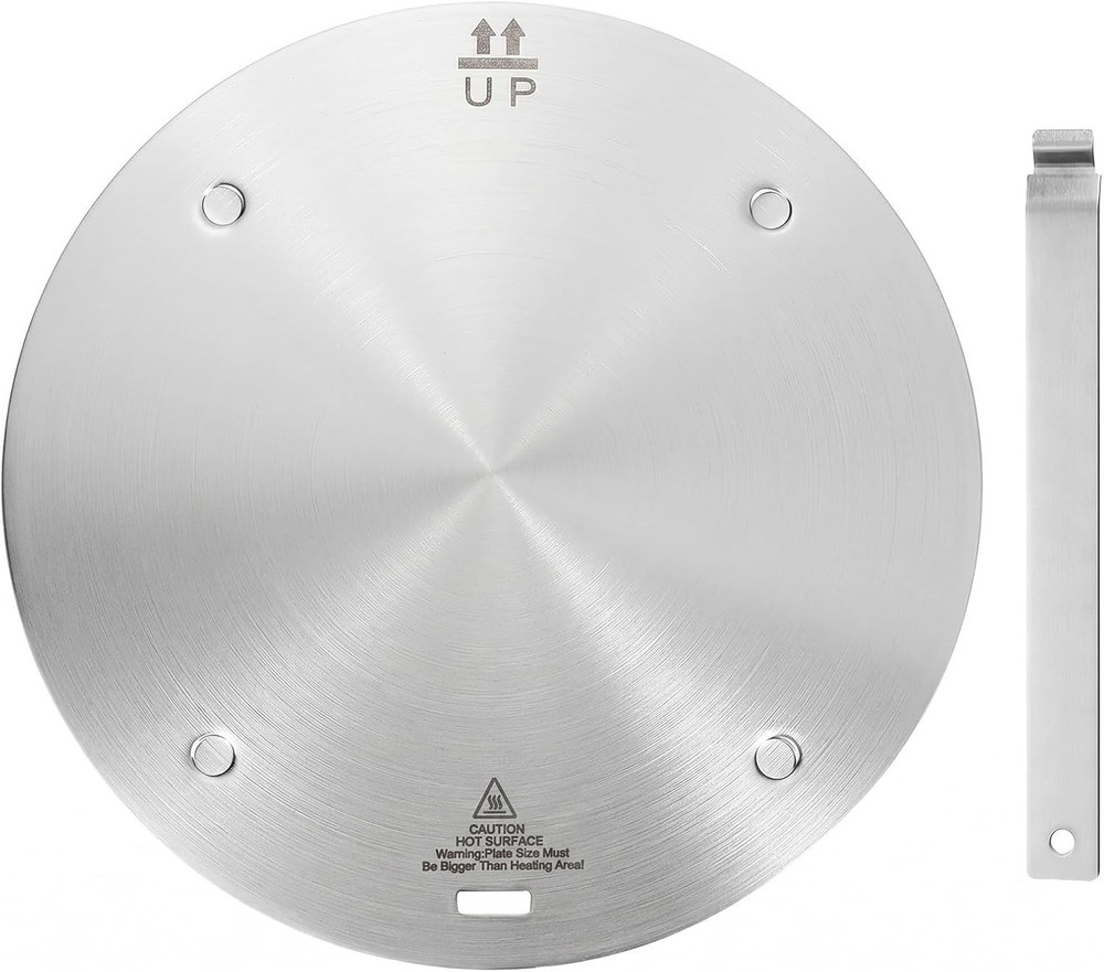 11inch Heat Diffuser Plate, Grourarty Stainless Steel Cooking Induction Adapter