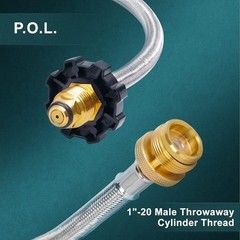 5FT QCC-1 Gas Hose Adapter 1lb to 100lb Propane Tank Mr Heater Coleman BBQ Line