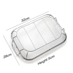 Stainless Steel Vegetable Grill Basket 15 By 11 Inch For Outdoor Grill