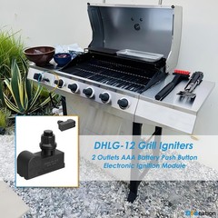 DHLG-12 Grill Igniters for Charbroil Ignitor Replacement, 2 Outlets AAA Battery