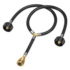 Y Type Splitter Propane Tank Converter Adapter Hose, 2-Way QCC1/Type1 SILVER