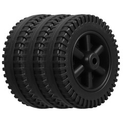 3Pcs Grill Wheels Replacement Kit Hdpe Black Plastic for Outdoor Bbq