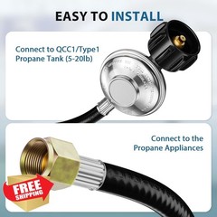 Rushare 5FT Propane Hose Regulator