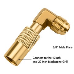 Low Pressure 3/8″ Male Flare Propane Elbow Adapter for Blackstone 17” and 22”