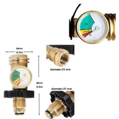 2X-Upgraded POL Propane Adapter with Gauge Converts POL LP Service Valve to QCC1