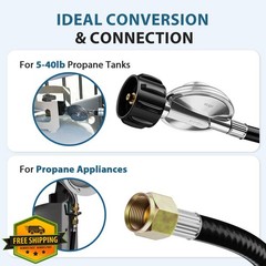 Rushare 5FT Propane Hose Regulator