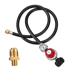 0-30 PSI Adjustable Propane Regulator with 4 FT Hose for Grills Fire Pits