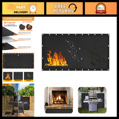 Fireproof Heat Shield Cover for Grill – 3’x10′ BBQ Mat, UV Resistant, Deck Raili