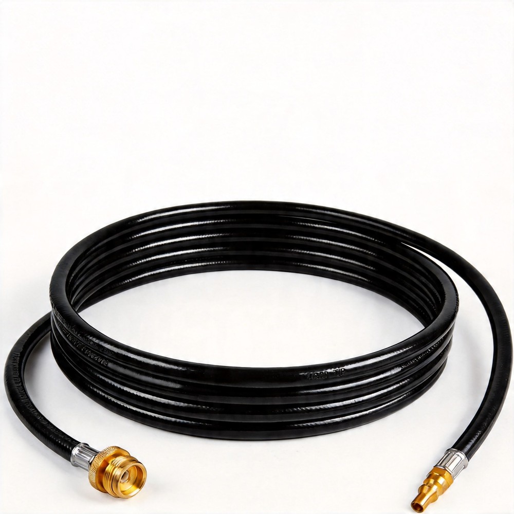 15FT Quick Connect Propane Hose RV BBQ Grill Hose 1/4″ Plug to 1lb Tank