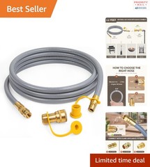 12m Low Pressure Natural Gas Hose 3/8 ID with Quick Connect for Pizza Ovens BBQs