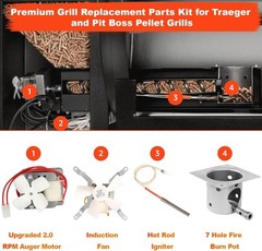 Pellet Grill Replacement Parts for Traeger, Pit Boss Wood Pellet Grills, Upgrade