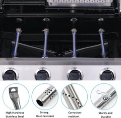 Adjustable 5PCS Heat Plates and Burners for Charbroil 5 & 4 Burner Grills
