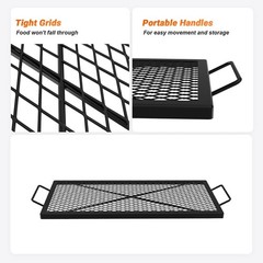 Fire Pit Grill Grate, Heavy-Duty Steel Cooking Grate with X-Marks Design for …