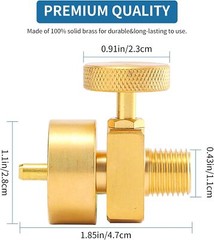 1LB Brass Propane Needle Control Valve, Disposable Adjustable Pressure Propane