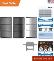 Professional-Grade Cast Iron Cooking Grates for Char-Griller & Dyna-Glo – 3 Pcs