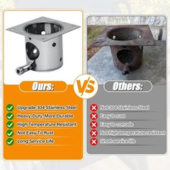 304 Stainless Steel Fire Burn Pot with Hot Rod Ignitor Kit for Pellet Grills