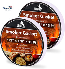 Smoker Gasket, 2 Pack, 15 Ft, 1/2″ X 1/8″, High Temp, Black