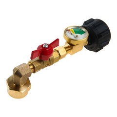 Safety QCC1 Propane Refill Elbow Adapter with Propane Tank Gauge Control Valve