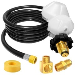 12FT Propane Hose with 2-Stage Regulator, POL Fitting, 3/8in Connections for RVs
