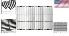 Porcelain Cast Iron Grill Grates for Chargriller – 19-3/4″ x 27″, 4-Pack
