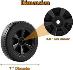 70-05-104 DGF493BNP Wheels Grill Replacement Parts for Dyna Glo Grill Wheel 7 In
