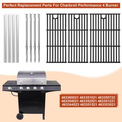Grill Grates Burners Heat Plates for Charbroil Performance 4 Burner Cast Iron