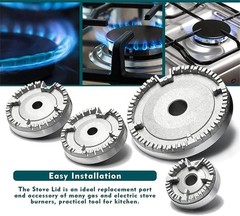 8 PCS Gas Stove Burner Caps Set, Universal Replacement for Most Gas Stoves 1 Lar