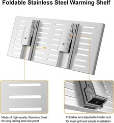 Space-Saving BBQ Shelf – Foldable Warming Rack for Outdoor Grilling – 2 Pack