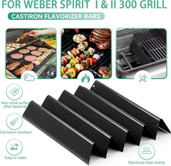 15.3″ 7636 67046 Porcelain Speckle Flavorizer Bars Weber Spirit 300 I & II 5Pk