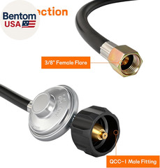 Propane Regulator with 5 Ft Hose, Universal Grill Replacement Regulator for Most