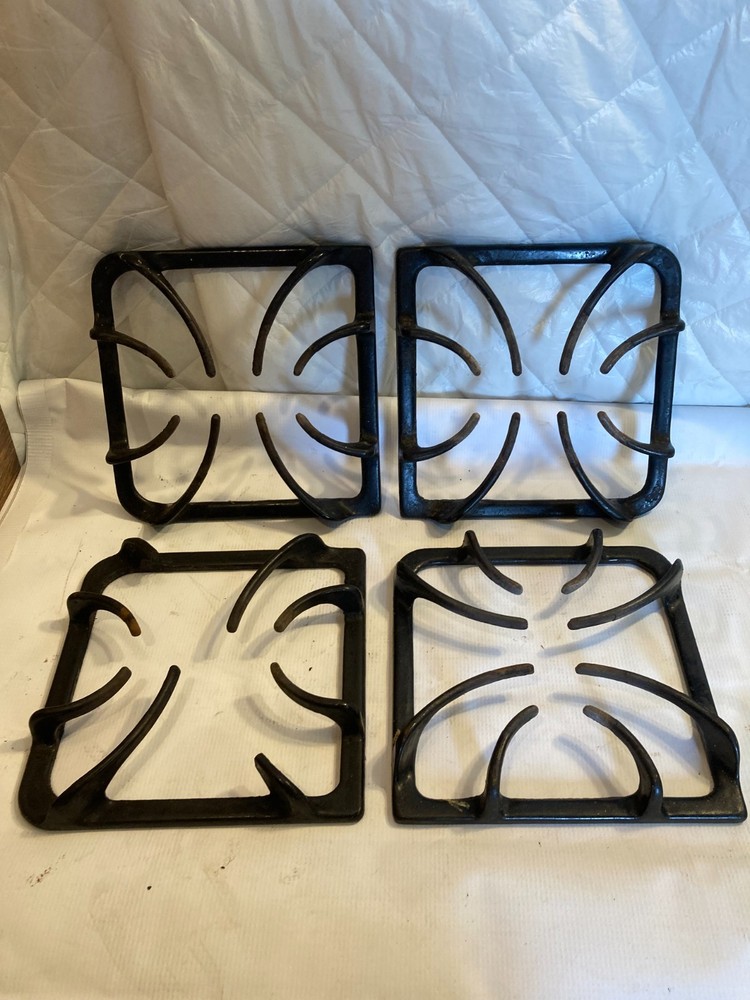 Stove Grates Replacement Gas Range Cast Iron Burner Grate Set 4 Pack 8.75″W Squa