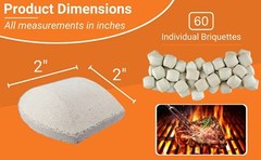 60 Pack Ceramic BBQ Briquettes for Gas Grill Self Cleaning Ceramic Briquettes