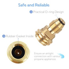 2 Pack Brass POL to QCC1 Propane Tank Adapter – Heavy-Duty LP