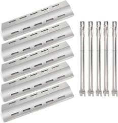 17″ Burner Tubes, 16 7/8″ Heat Plates Replacement for Ducane 5 Burner 30400042,