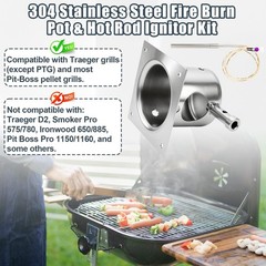 Pellet Grill Fire Burn Pot & Hot Rod Ignitor Kit – Replacement Parts for Smokers