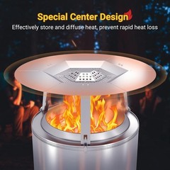 Upgraded Heat Deflector for Solo Stove Ranger 15’’, 304 Stainless Steel Heat …